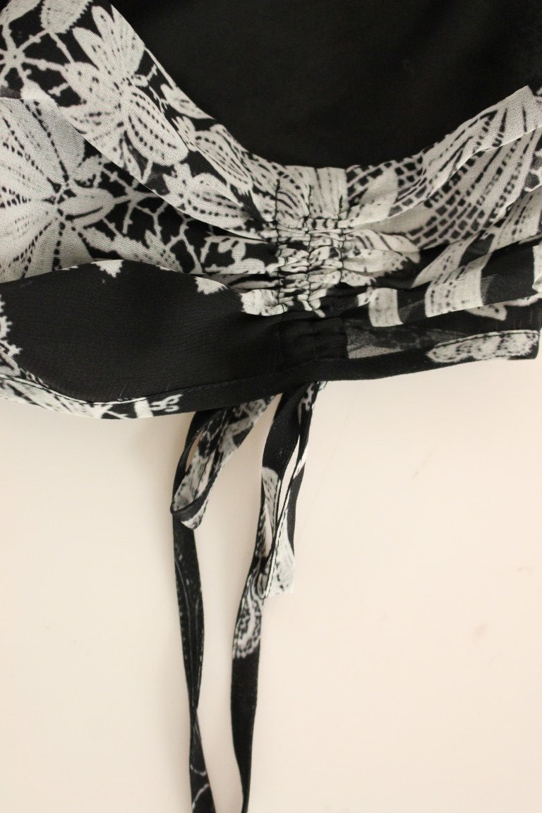 Sachin & Babi Schwarzes Seidenkleid mit Blumenmuster im Shift-Coctail