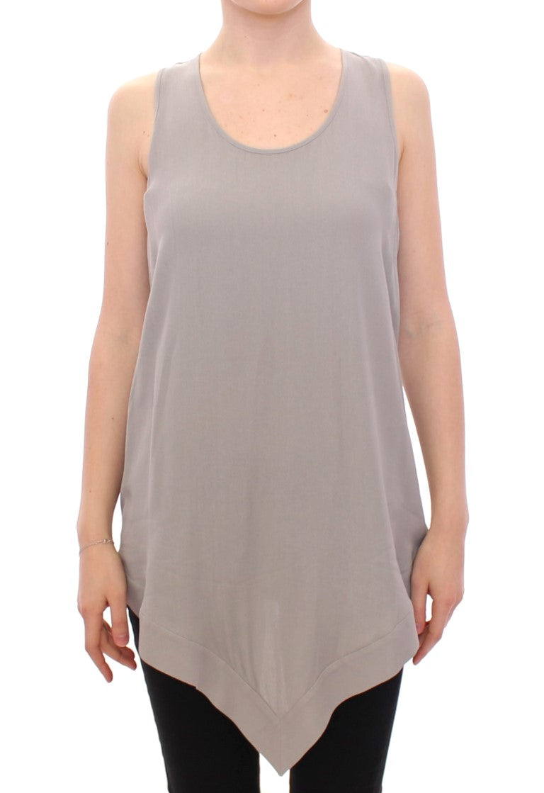 Comeforbreakfast Graues Viskose Tank Top Shirt Bluse