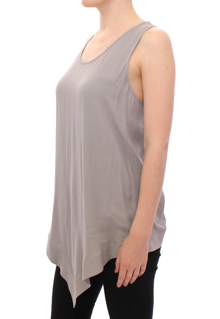 Comeforbreakfast Graues Viskose Tank Top Shirt Bluse