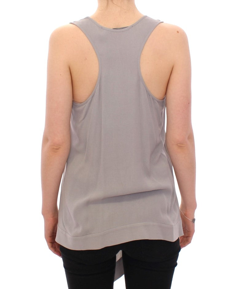 Comeforbreakfast Graues Viskose Tank Top Shirt Bluse