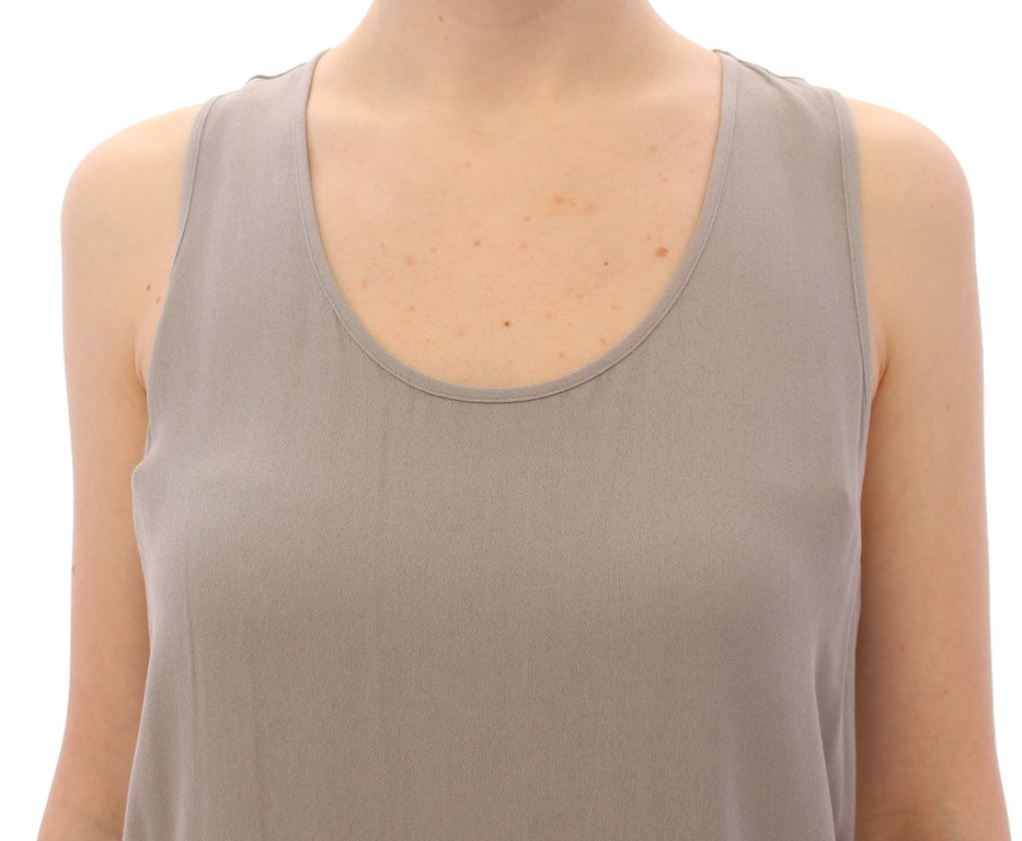 Comeforbreakfast Graues Viskose Tank Top Shirt Bluse