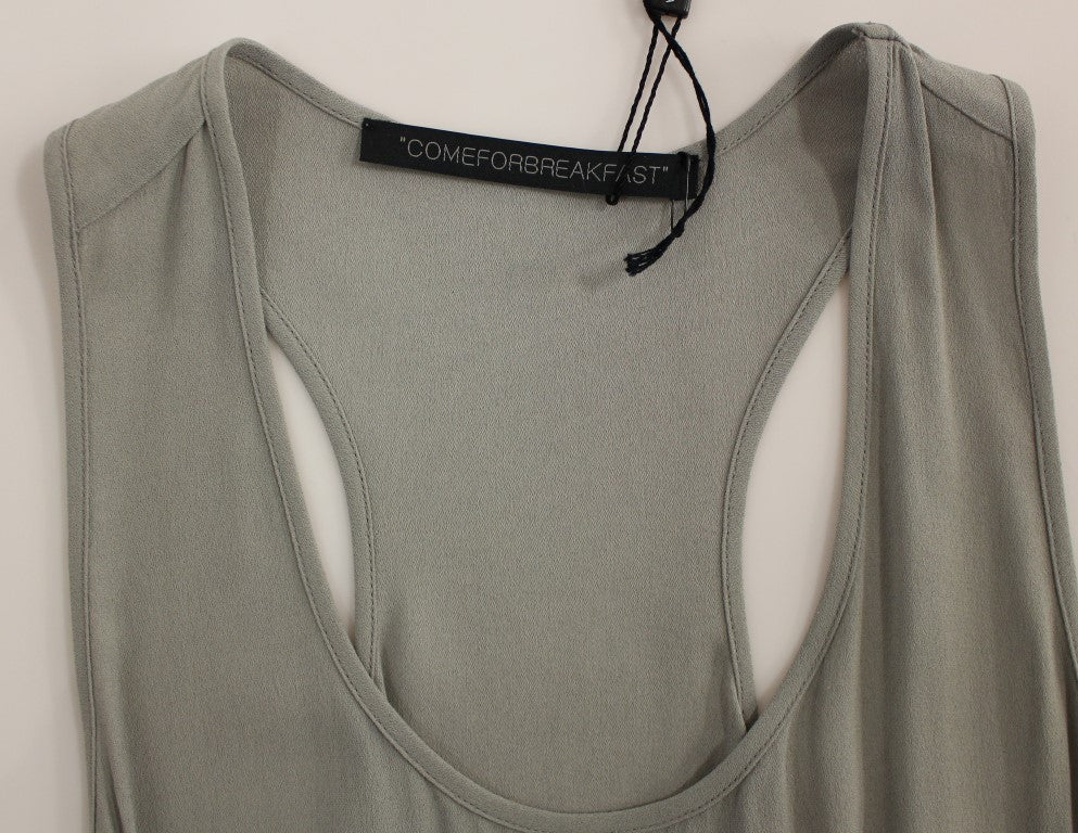 Comeforbreakfast Graues Viskose Tank Top Shirt Bluse