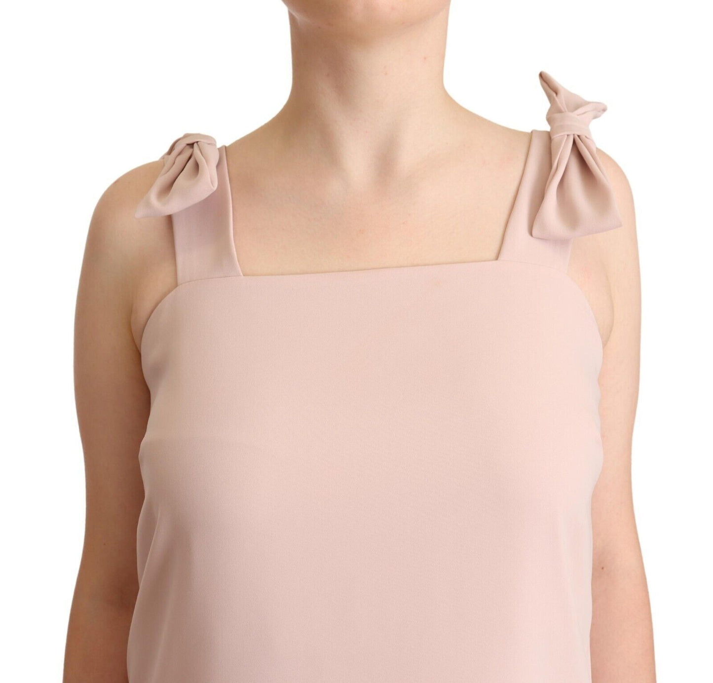P.A.R.O.S.H. Pinkes ärmelloses Midi-Federkleid aus Polyester