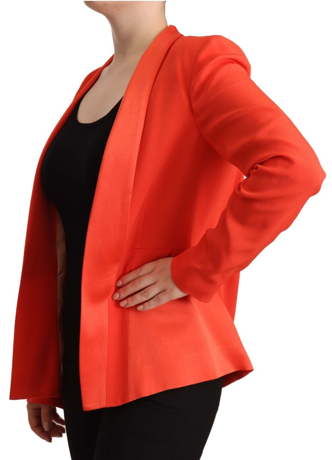 CO|TE Orange Langärmliges Acetat Blazer Tasche Mantel Jacke