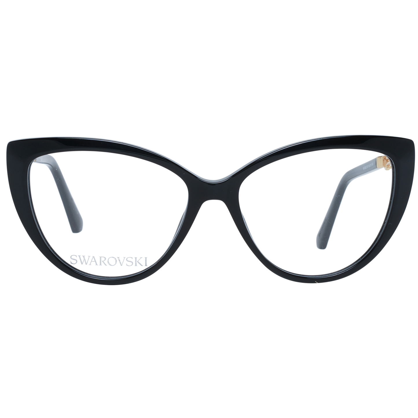 Swarovski Elegante schwarze Designerbrille mit Katzenaugen