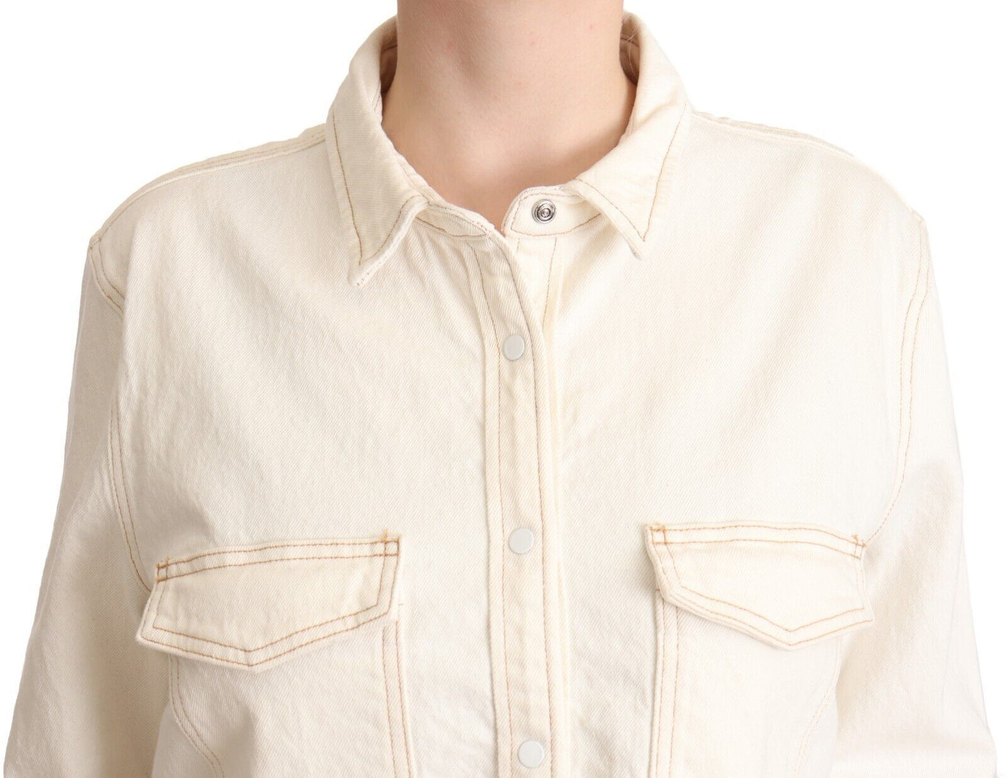 Levi's Weißes Baumwoll-Poloshirt mit langen Ärmeln und Knopfleiste