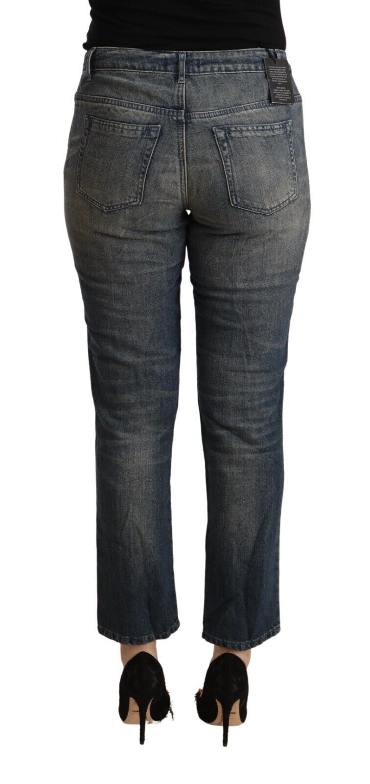 Twinset Blau gewaschene Baumwolle Cropped Capri Damen Denim Jeans