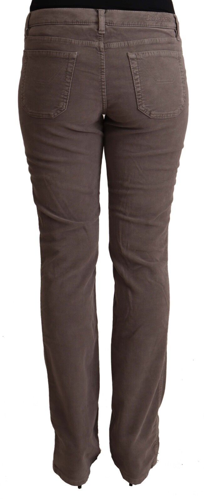 Jeckerson Braun Baumwolle Niedrige Taille Iconic Patches Bein Denim Jeans