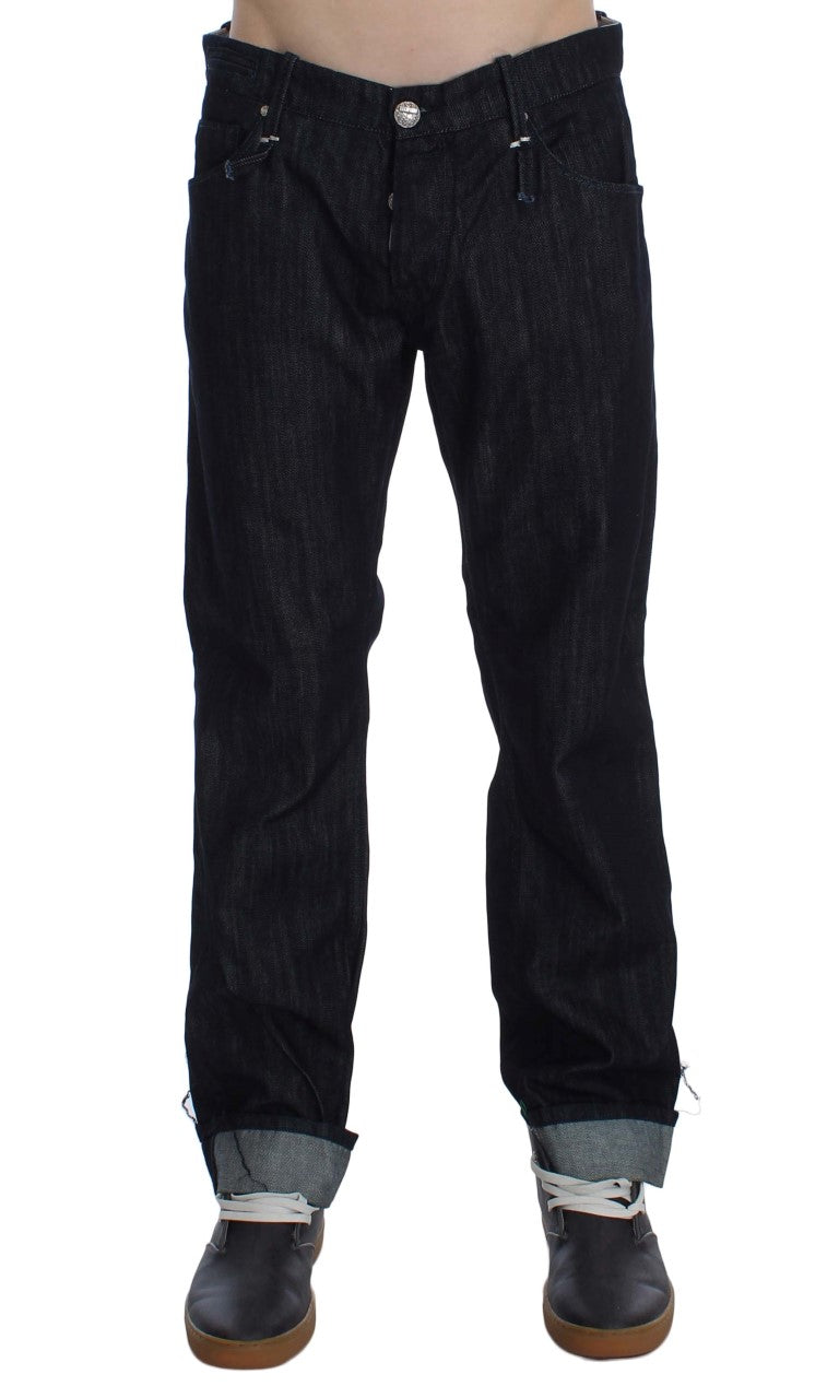 Acht Blaue Baumwolle Regular Straight Fit Jeans