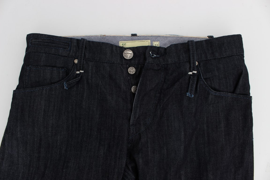 Acht Blaue Baumwolle Regular Straight Fit Jeans