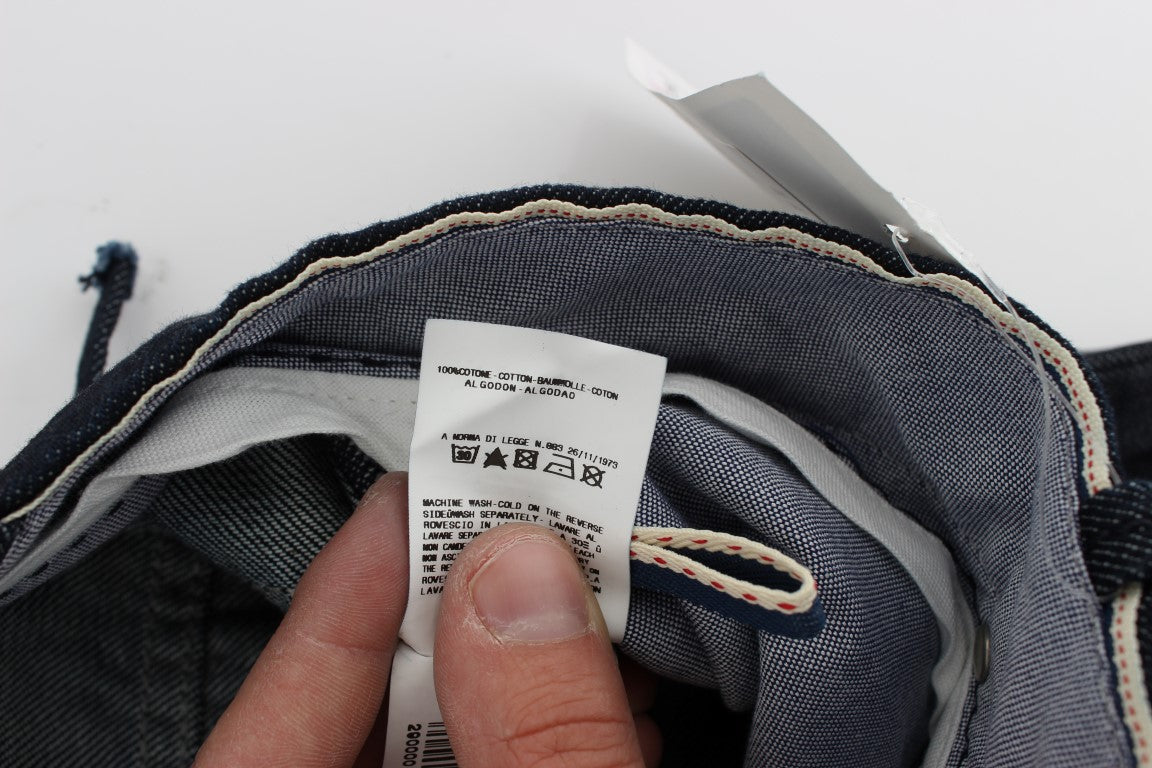 Acht Blaue Baumwolle Regular Straight Fit Jeans