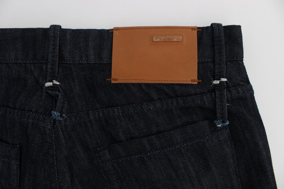 Acht Blaue Baumwolle Regular Straight Fit Jeans