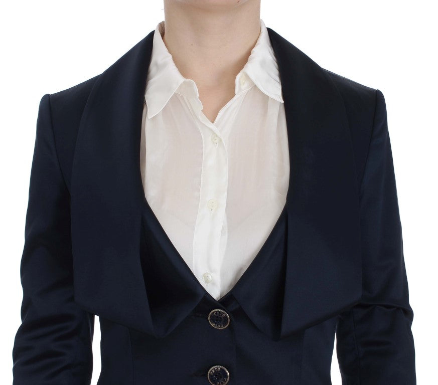 Exte Blaue einreihige Blazerjacke mit drei Knöpfen