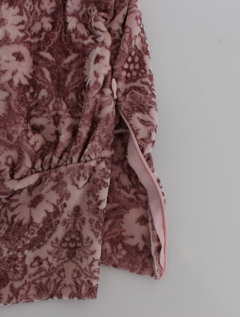 Exte Rosa Viskose-Seidenbluse mit Blumendruck Top