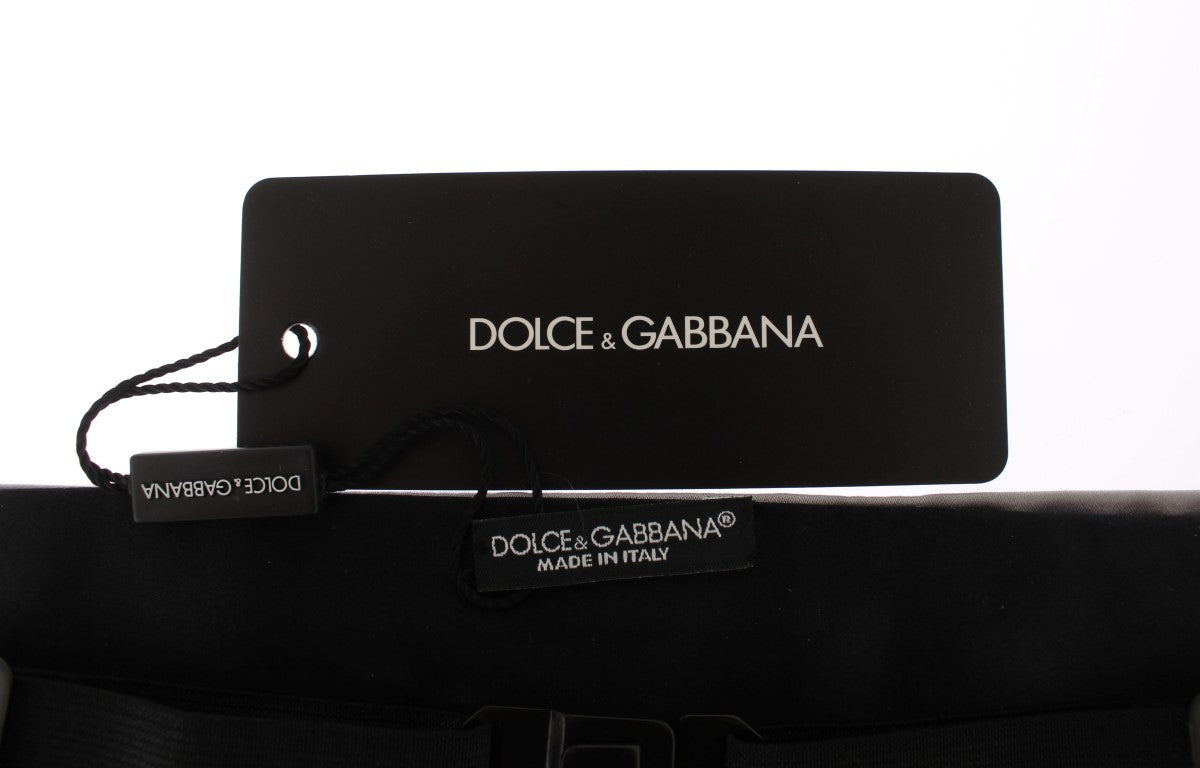 Dolce & Gabbana Silberner breiter Gürtel Seidenkummerbund