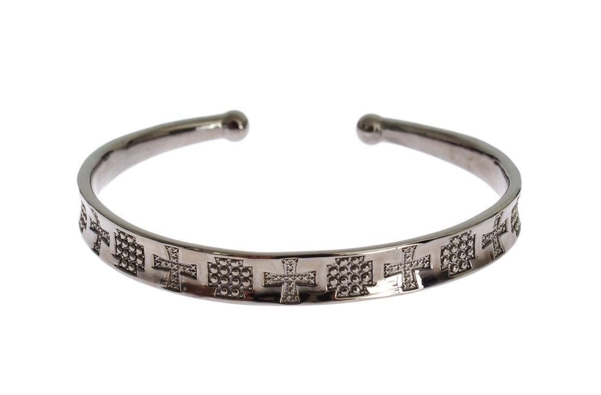 Nialaya Grauer Rhodium 925 Silber-Armreif