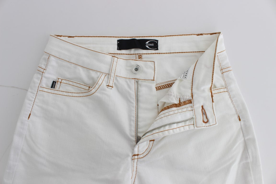 Cavalli Weiße Slim Fit Jeans aus Baumwollmischung