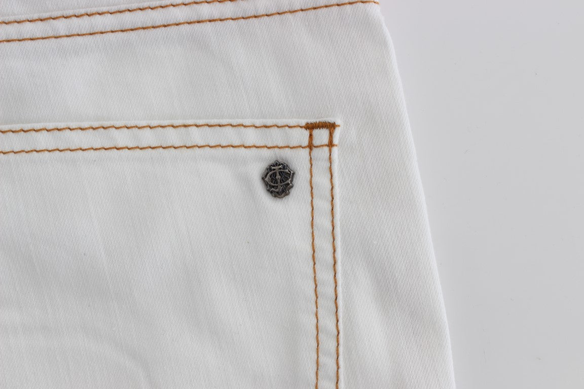 Cavalli Weiße Slim Fit Jeans aus Baumwollmischung