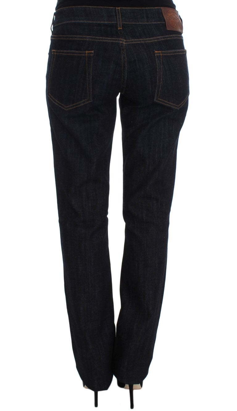Cavalli Blaue Straight Fit Stretch Jeans aus Baumwolle