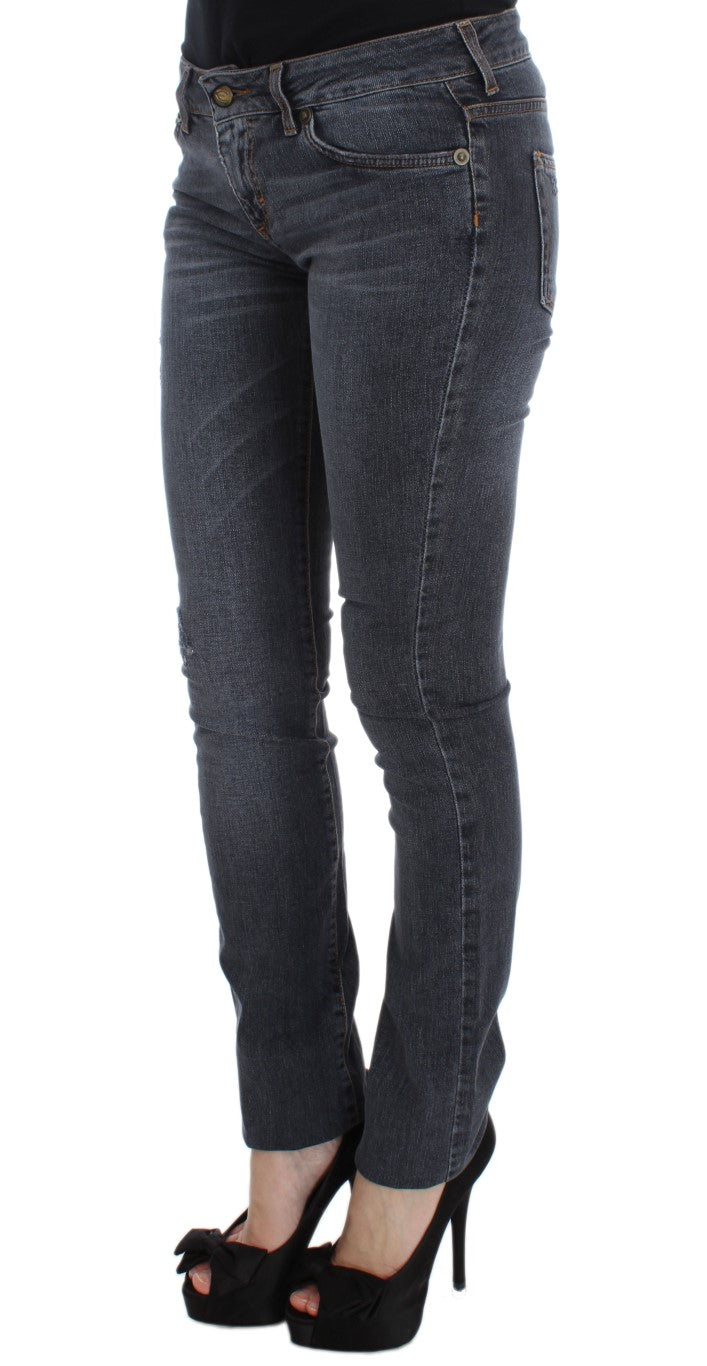 Cavalli Blaue Waschung Baumwollmischung Slim Fit Jeans