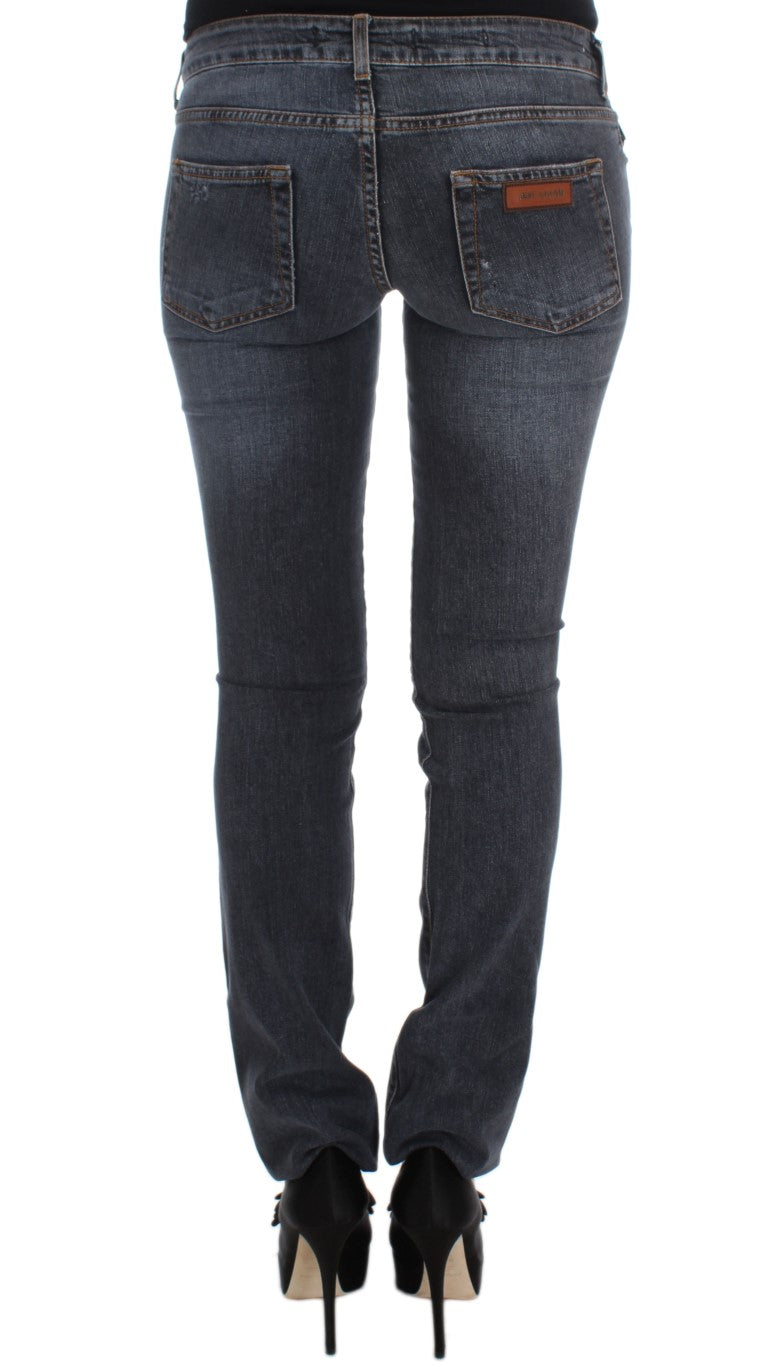 Cavalli Blaue Waschung Baumwollmischung Slim Fit Jeans