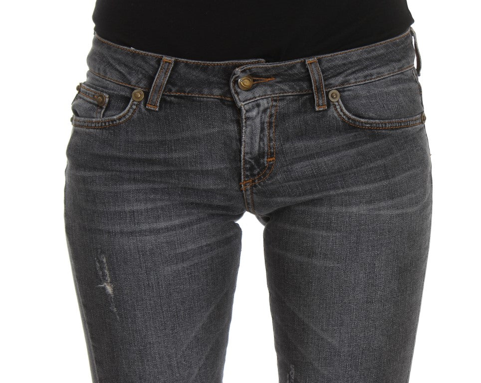 Cavalli Blaue Waschung Baumwollmischung Slim Fit Jeans