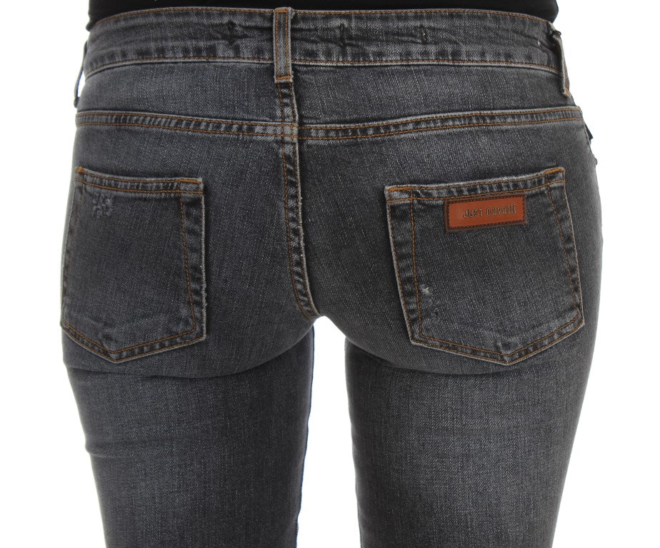 Cavalli Blaue Waschung Baumwollmischung Slim Fit Jeans