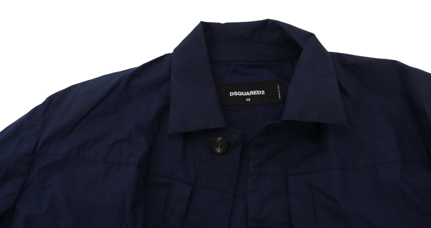 Dsquared² Dunkelblaues Baumwollhemd mit langen Ärmeln und Kragen Freizeithemd