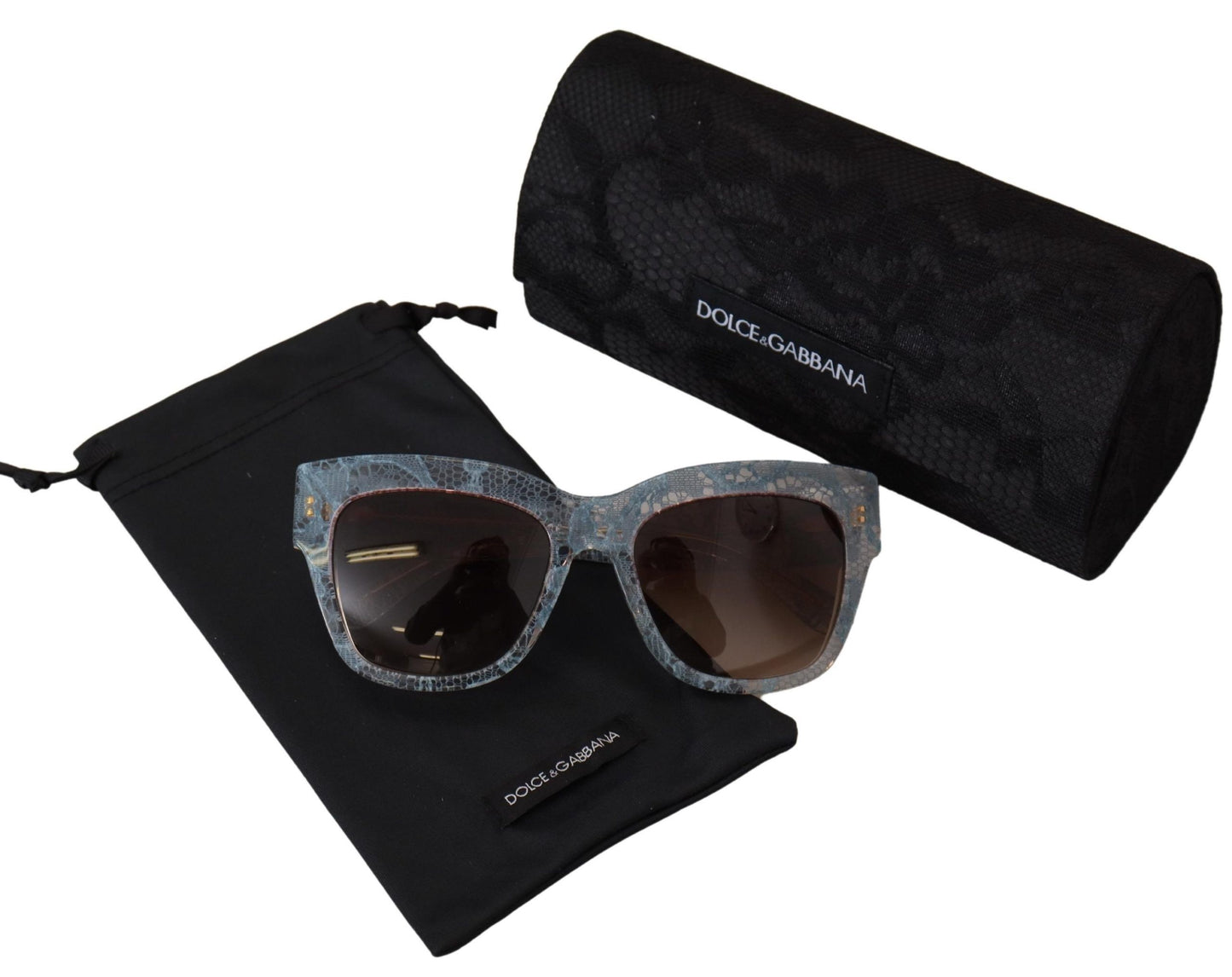 Dolce & Gabbana Blaue Spitze Acetat Rechteck DG4231 Shades Sonnenbrillen