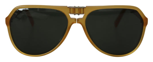 Dolce & Gabbana Gelbe Acetat-Sonnenbrille mit schwarzen Gläsern DG4196