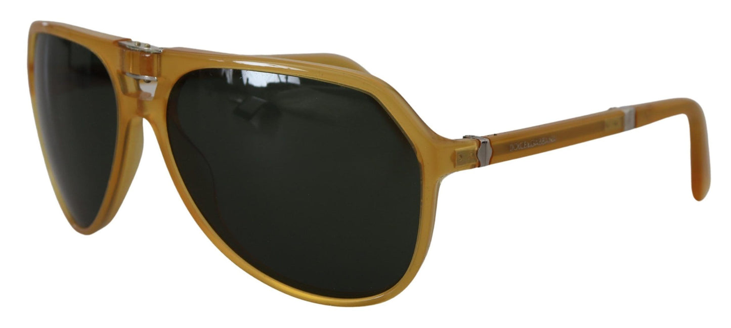 Dolce & Gabbana Gelbe Acetat-Sonnenbrille mit schwarzen Gläsern DG4196