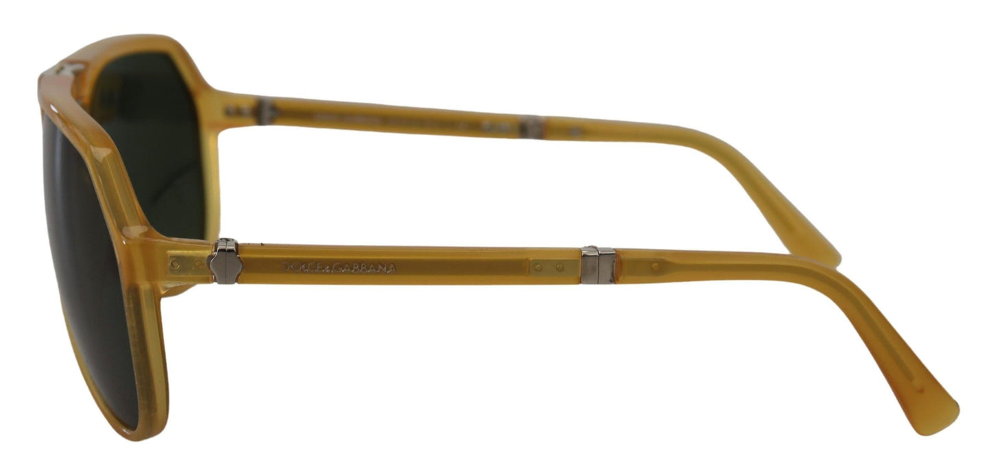 Dolce & Gabbana Gelbe Acetat-Sonnenbrille mit schwarzen Gläsern DG4196
