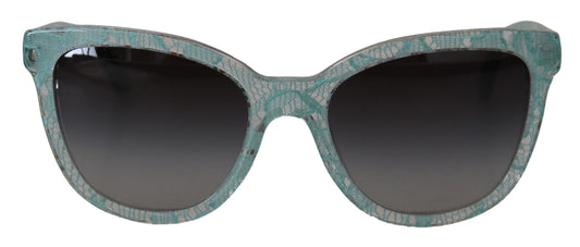 Dolce & Gabbana Blaue Spitze Acetat Kristall Runde DG4190 Sonnenbrille