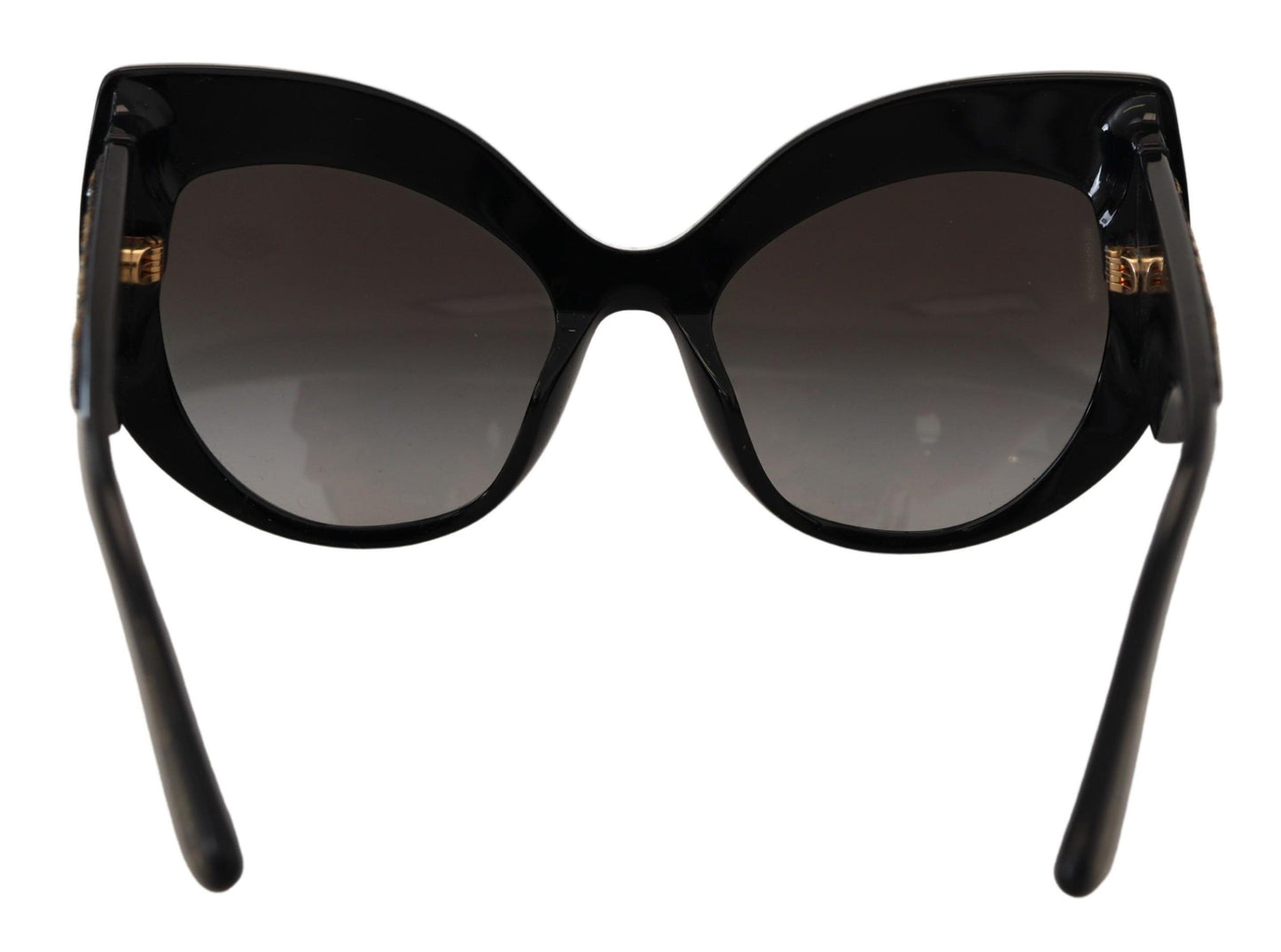 Dolce & Gabbana Schwarz Gold Pailletten Schmetterling Polarisierte Sonnenbrille DG4326