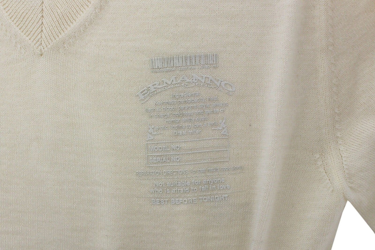 Ermanno Scervino Off White Pullover mit V-Ausschnitt aus Wollmischung