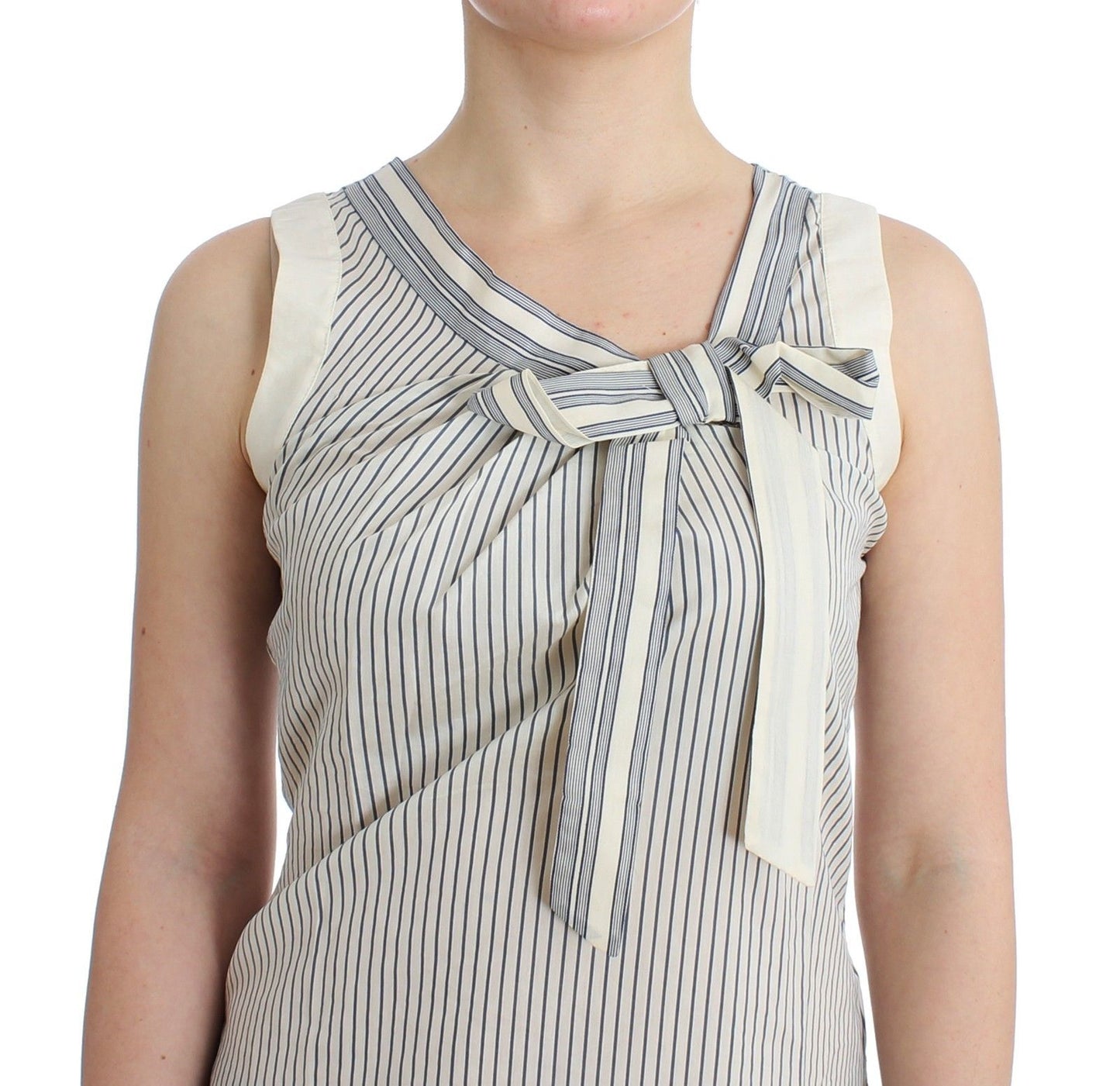 Ermanno Scervino Beachwear Gestreiftes Top Bluse Shirt Schleife Tank