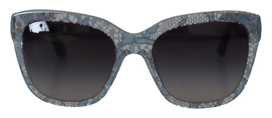 Dolce & Gabbana Blaue Spitze Acetat Rechteck Shades DG4226 Sonnenbrille