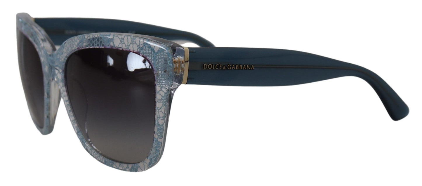 Dolce & Gabbana Blaue Spitze Acetat Rechteck Shades DG4226 Sonnenbrille