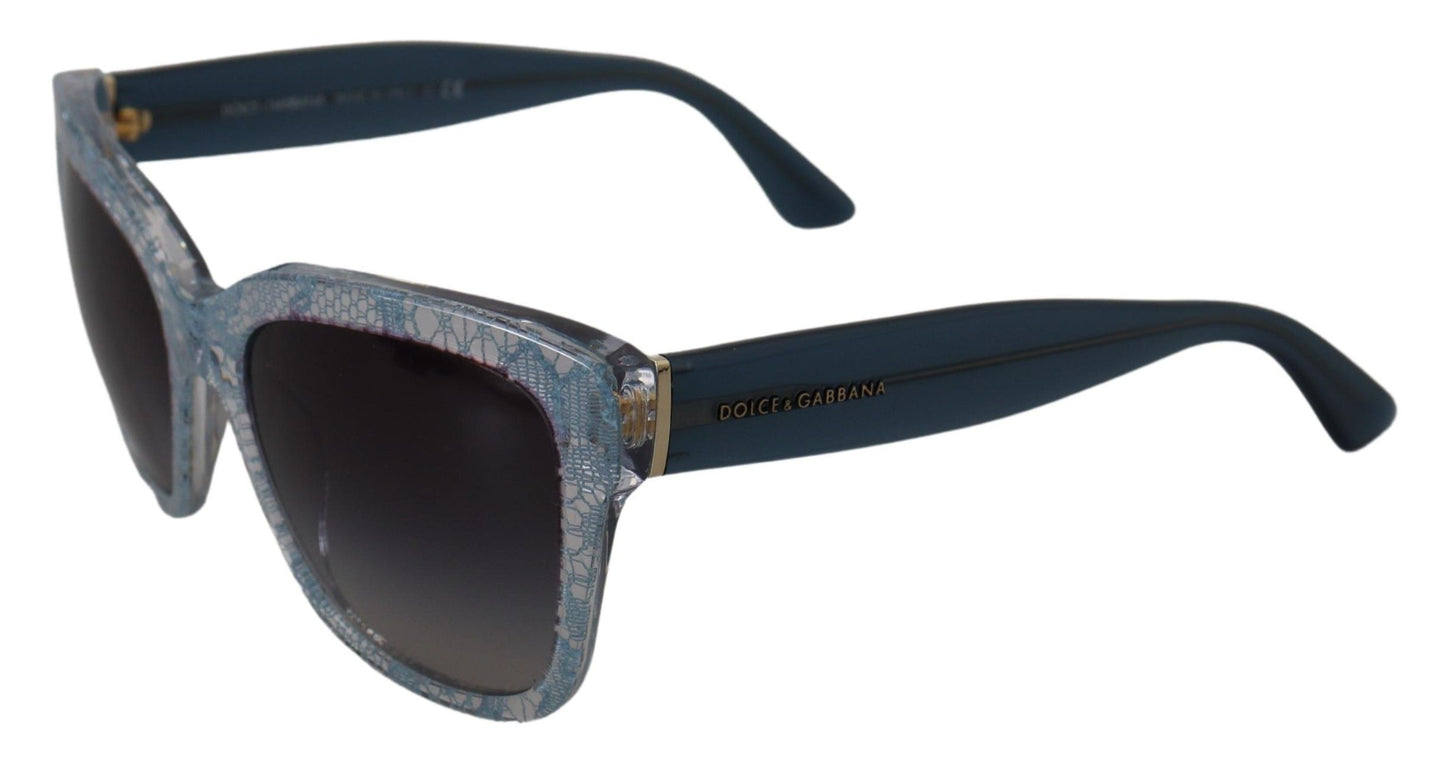 Dolce & Gabbana Blaue Spitze Acetat Rechteck Shades DG4226 Sonnenbrille