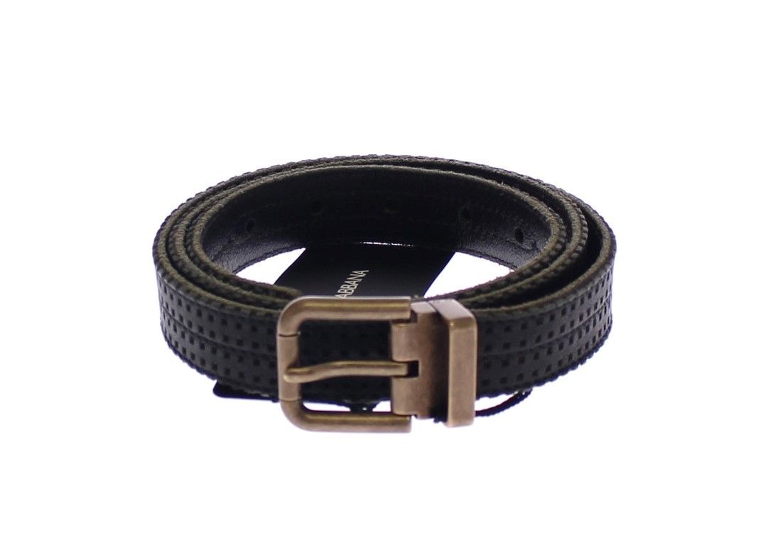 Dolce & Gabbana Blauer Logo-Gürtel aus Leder