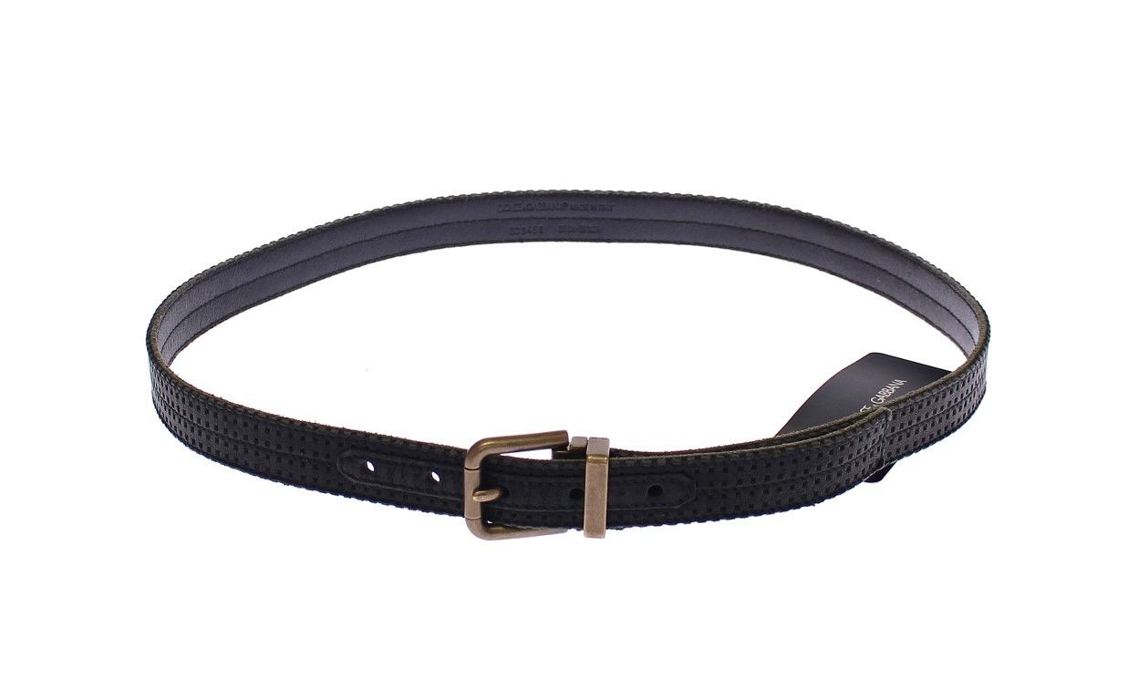 Dolce & Gabbana Blauer Logo-Gürtel aus Leder
