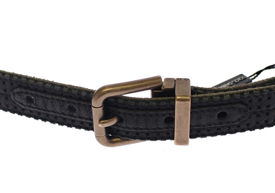 Dolce & Gabbana Blauer Logo-Gürtel aus Leder