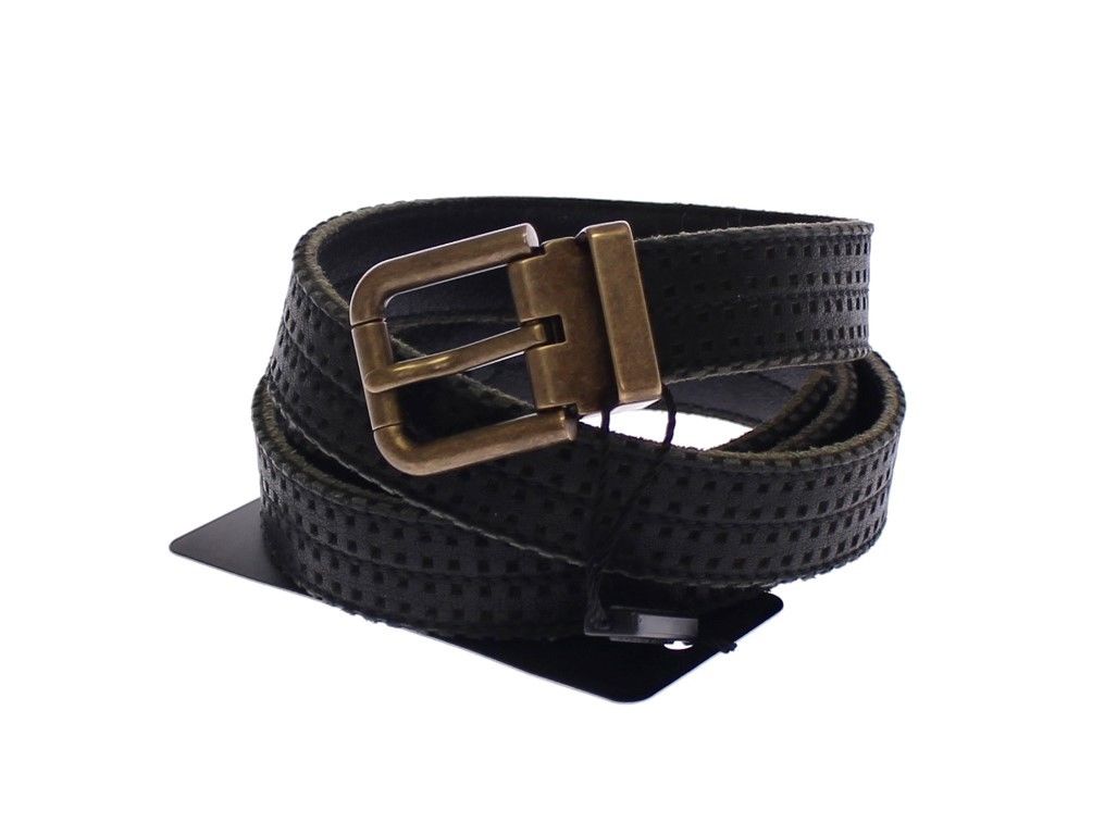 Dolce & Gabbana Blauer Logo-Gürtel aus Leder