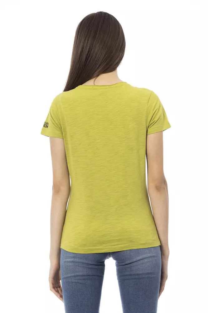 Trussardi Action Grünes T-Shirt aus Baumwolle für Frauen