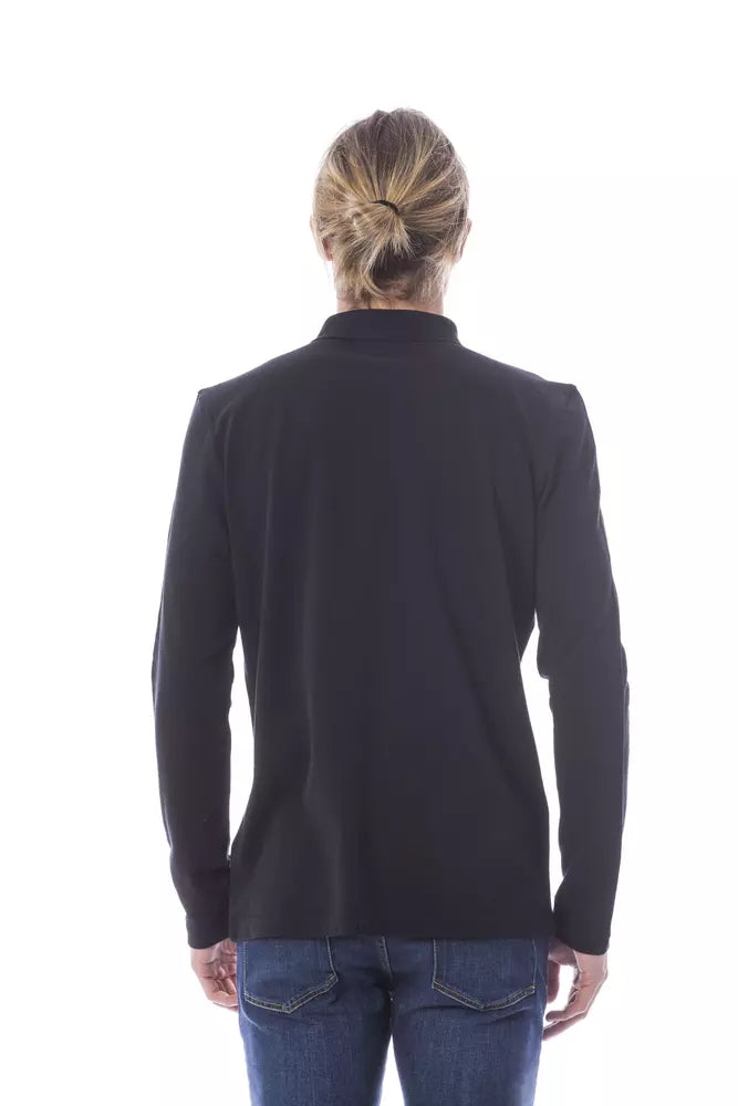 Verri Schwarzes Baumwoll-Poloshirt für Männer mit langen Ärmeln