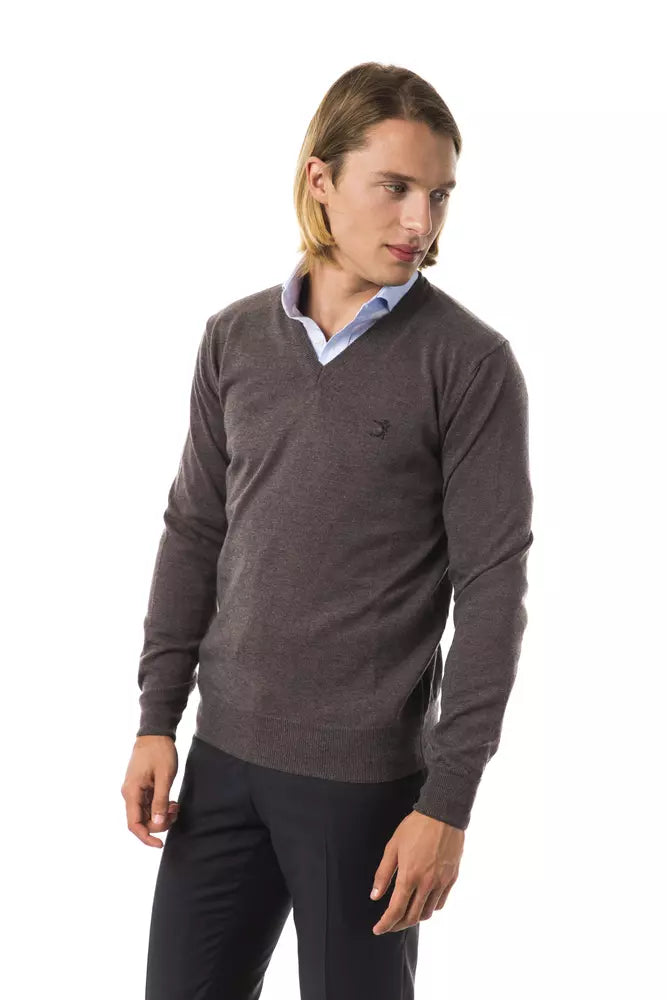 Uominitaliani Grauer Pullover aus Merinowolle für Männer