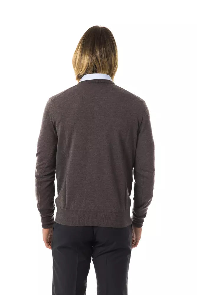 Uominitaliani Grauer Pullover aus Merinowolle für Männer