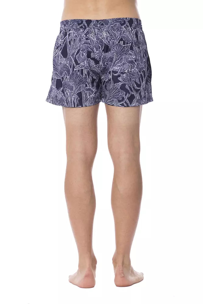 Roberto Cavalli Sport Blaue Polyester-Badehose für Herren