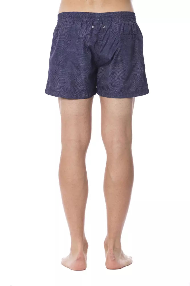 Roberto Cavalli Sport Blaue Polyester-Badehose für Herren