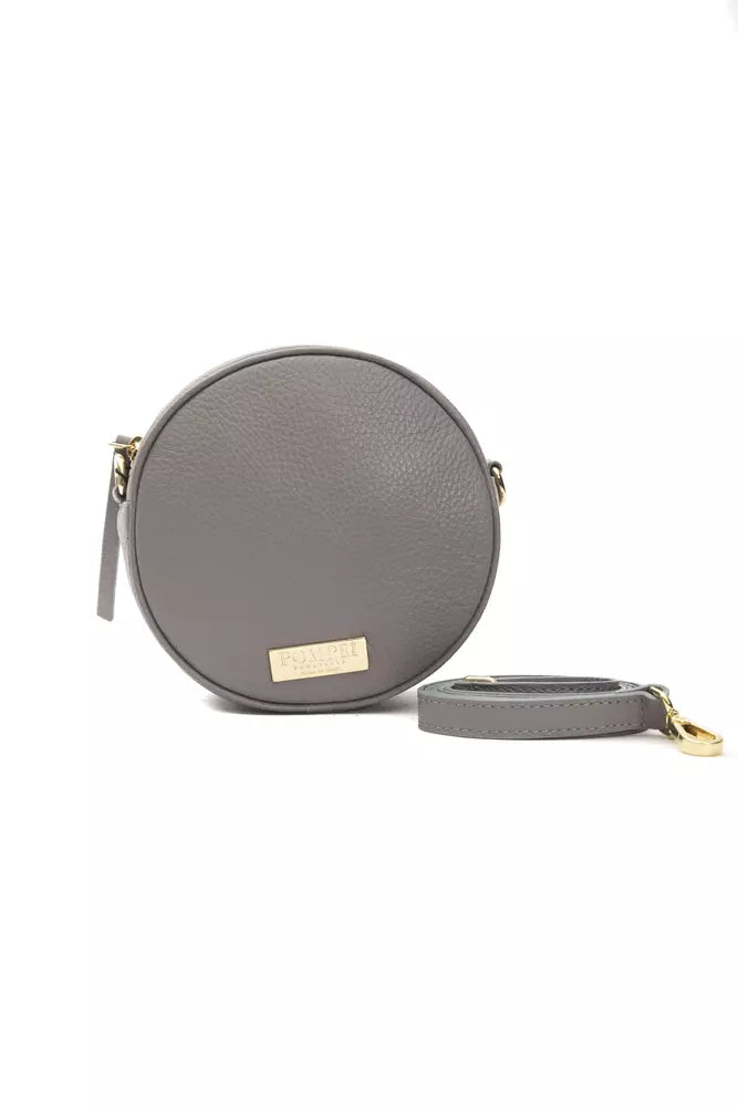 Pompei Donatella Graue Leder Frauen Crossbody